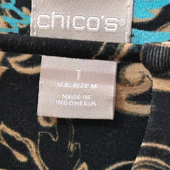 Chico’s Top With Quarter Length Sleeves - Size 1(M-8) Multi Design - Picture 13 of 14